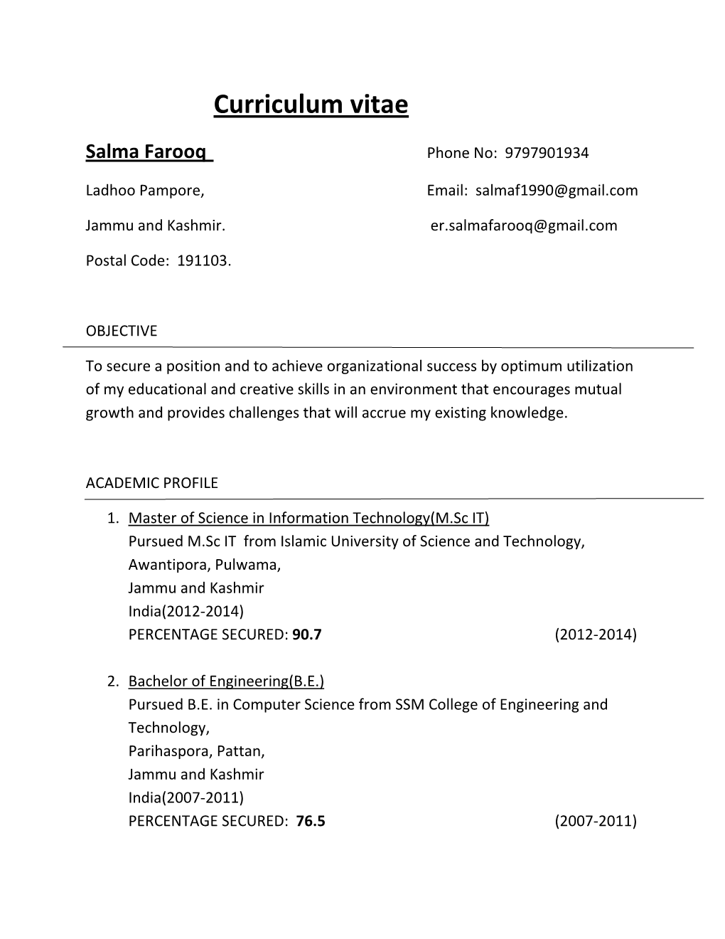 Curriculum Vitae