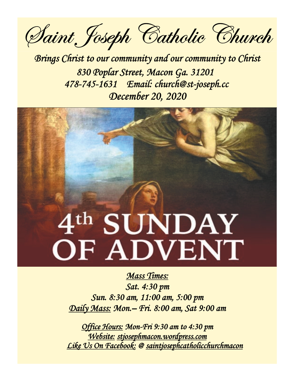 Saint Joseph Catholic Church Brings Christ to Our Community and Our Community to Christ