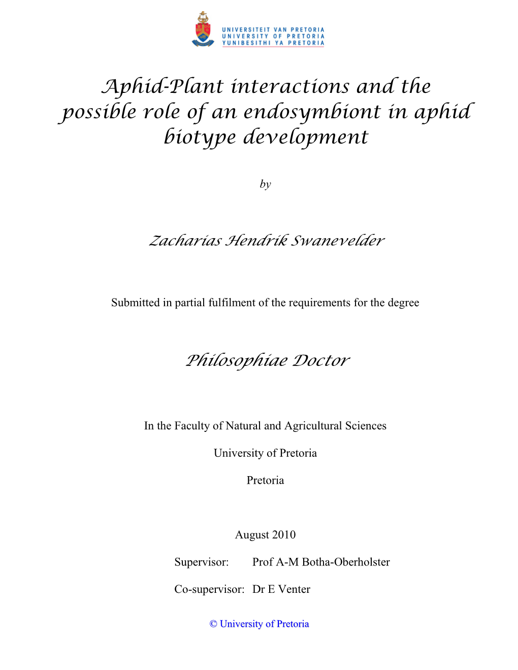 Triticum Aestivum —Diuraphis Noxia Interaction