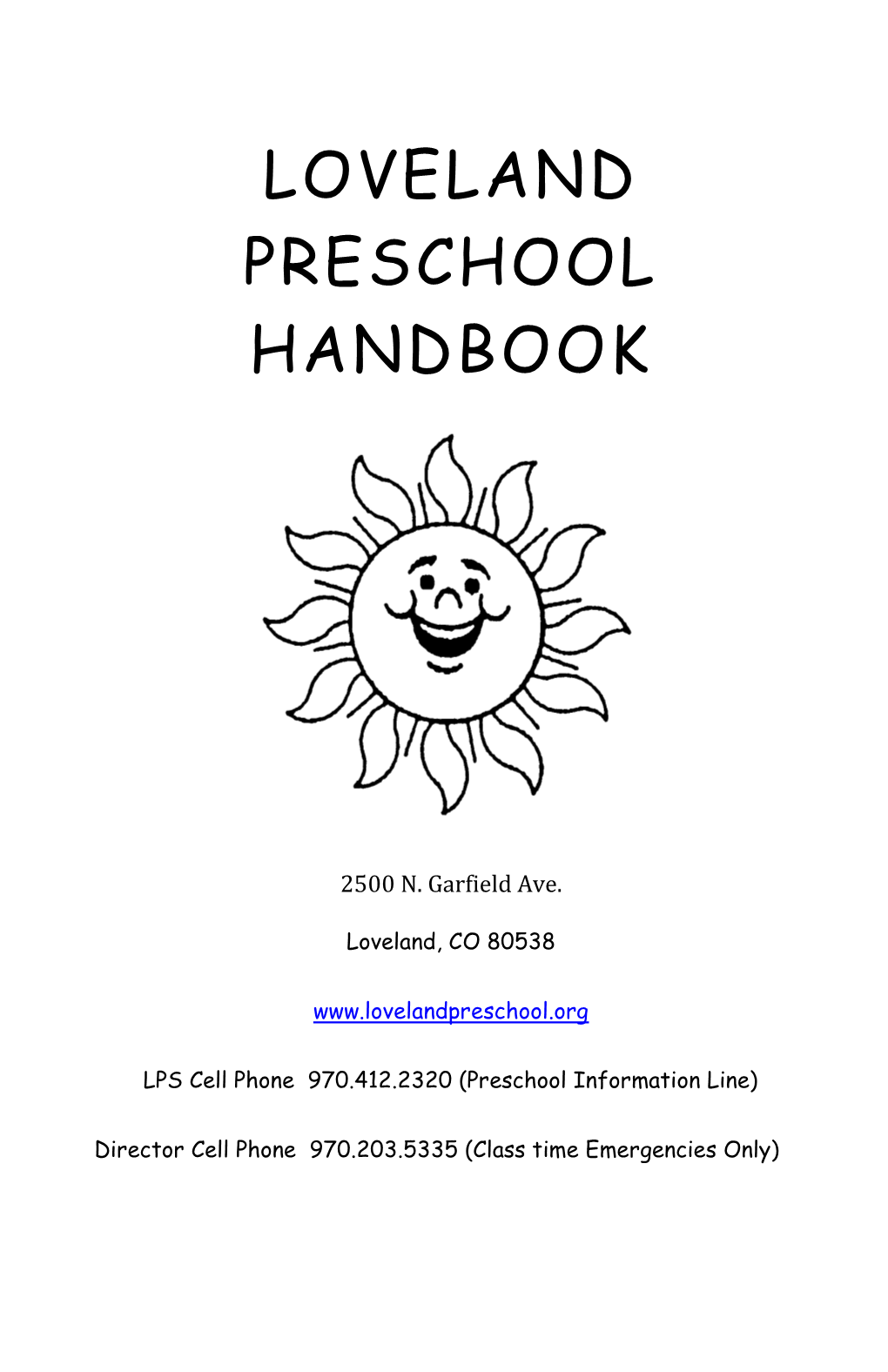 Loveland Preschool Handbook