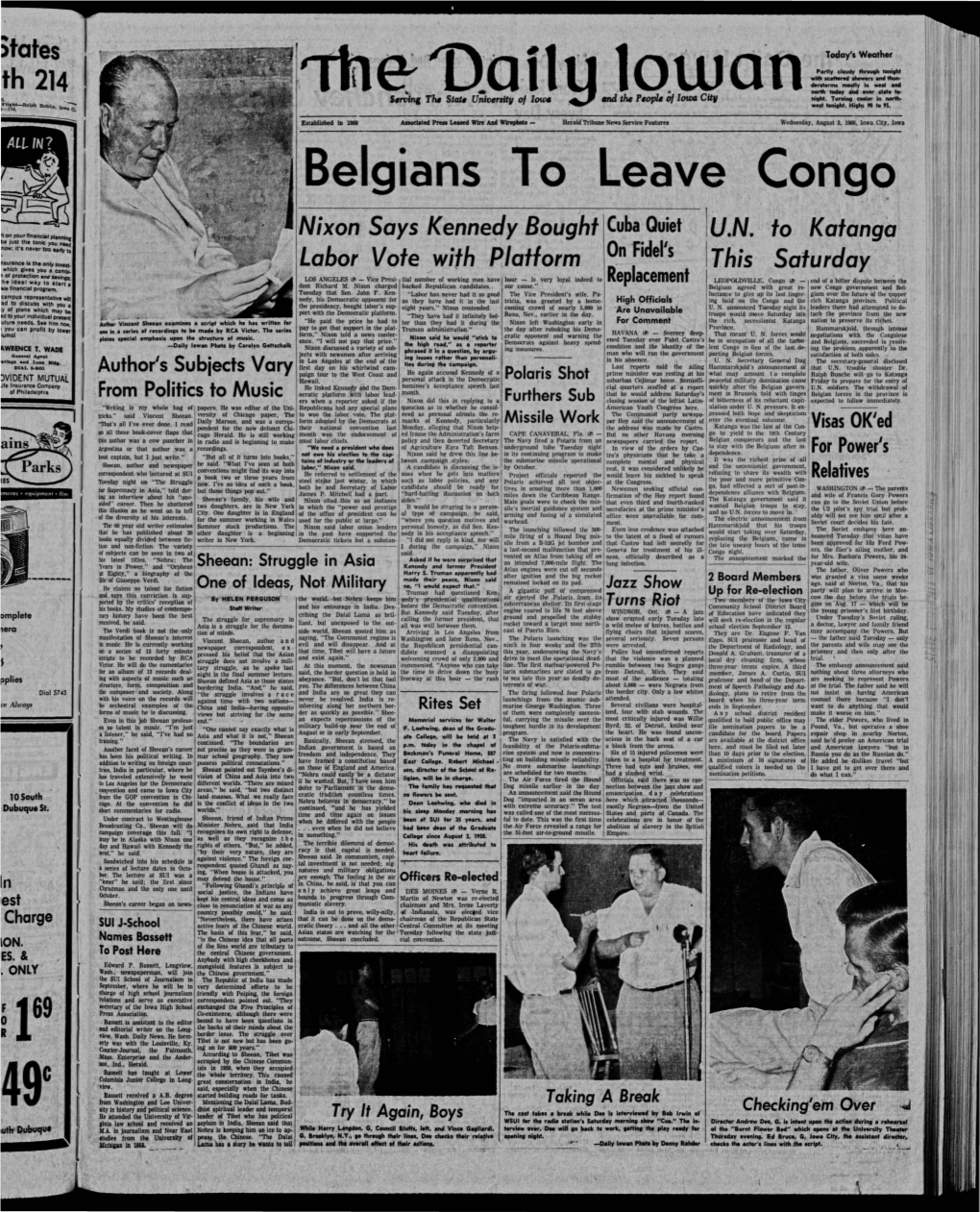 Daily Iowan (Iowa City, Iowa), 1960-08-03