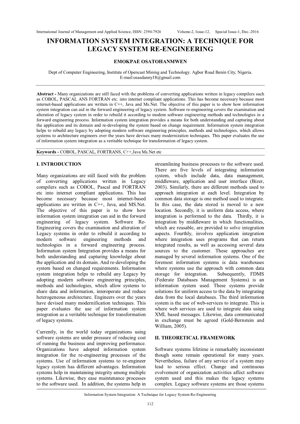 A Technique for Legacy System Re-Engineering