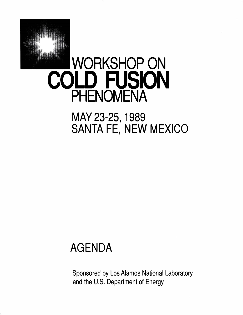 Cold Fusion Phenomena May 23-25, 1989 Santa Fe, New Mexico