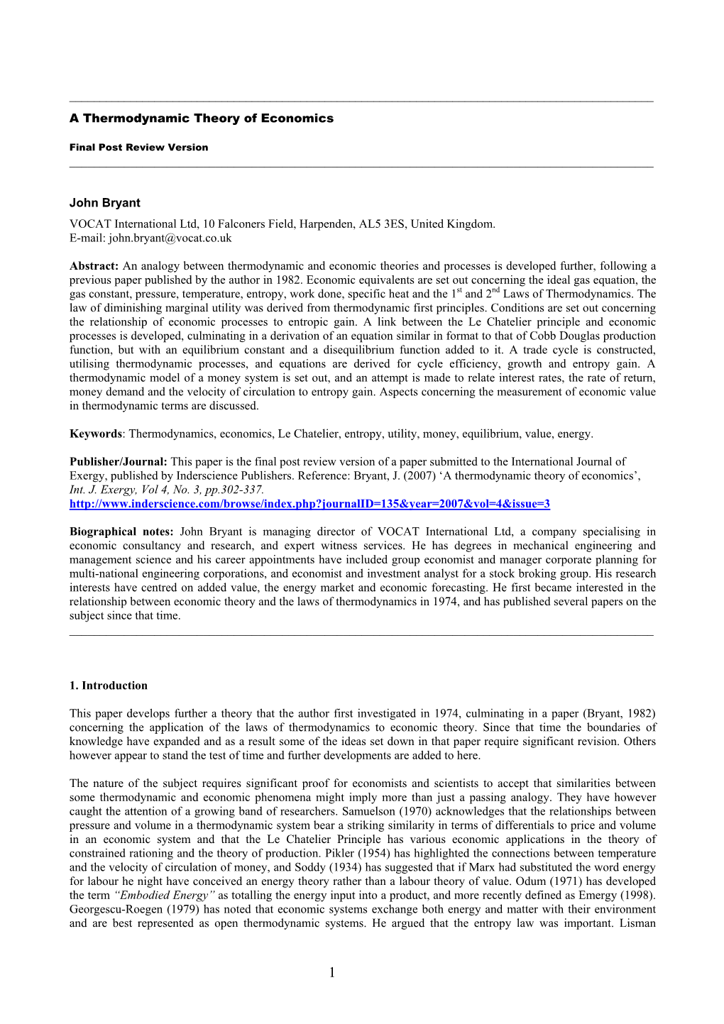 A Thermodynamic Theory of Economics