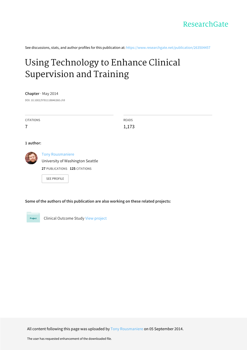 Using Technology to Enhance Clinical Supervision and Training