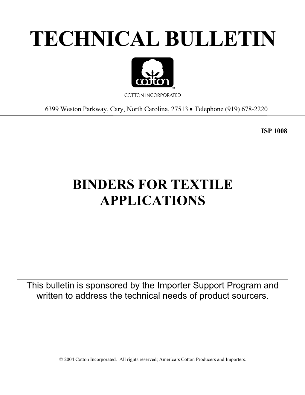 Binders for Textile Applications