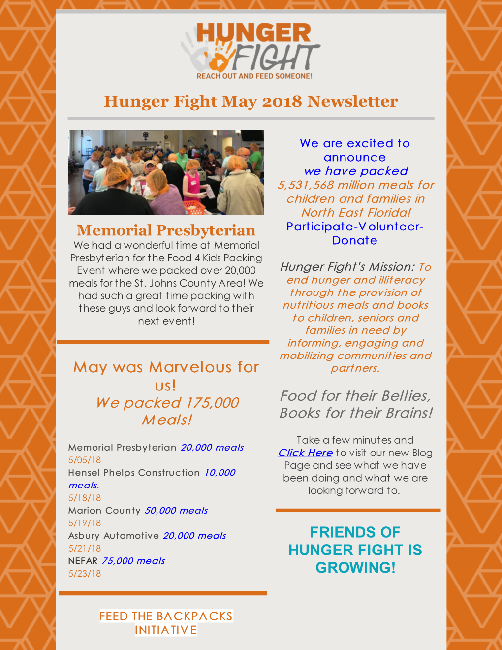 Hunger Fight May 2018 Newsletter