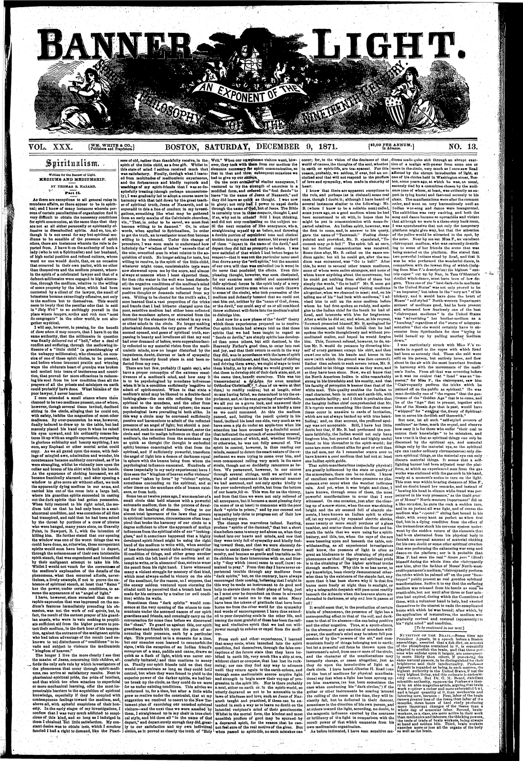 Banner of Light V30 N13 9 Dec 1871