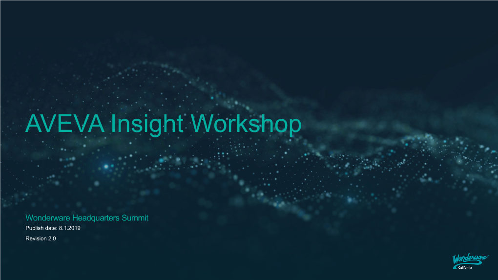 AVEVA Insight Workshop