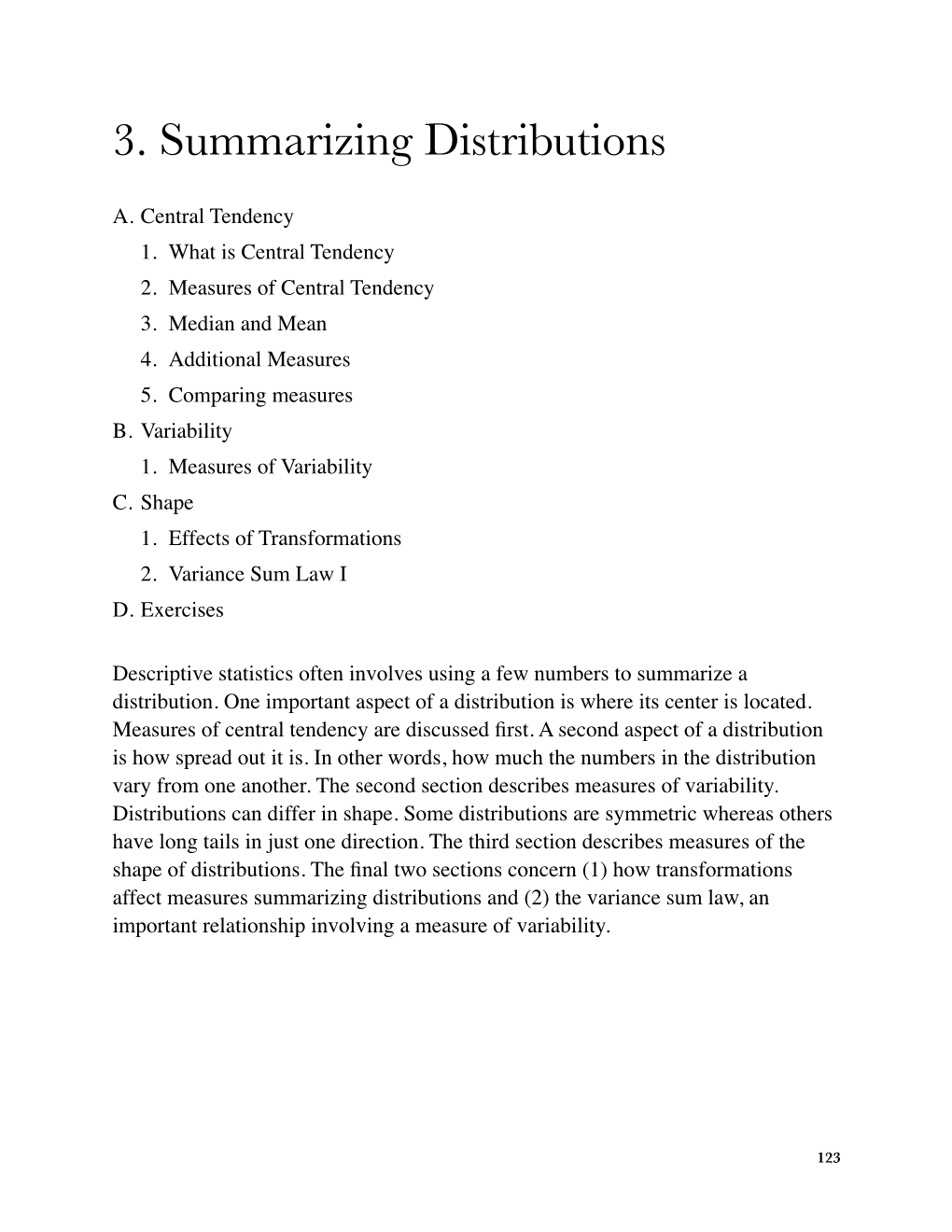 3. Summarizing Distributions