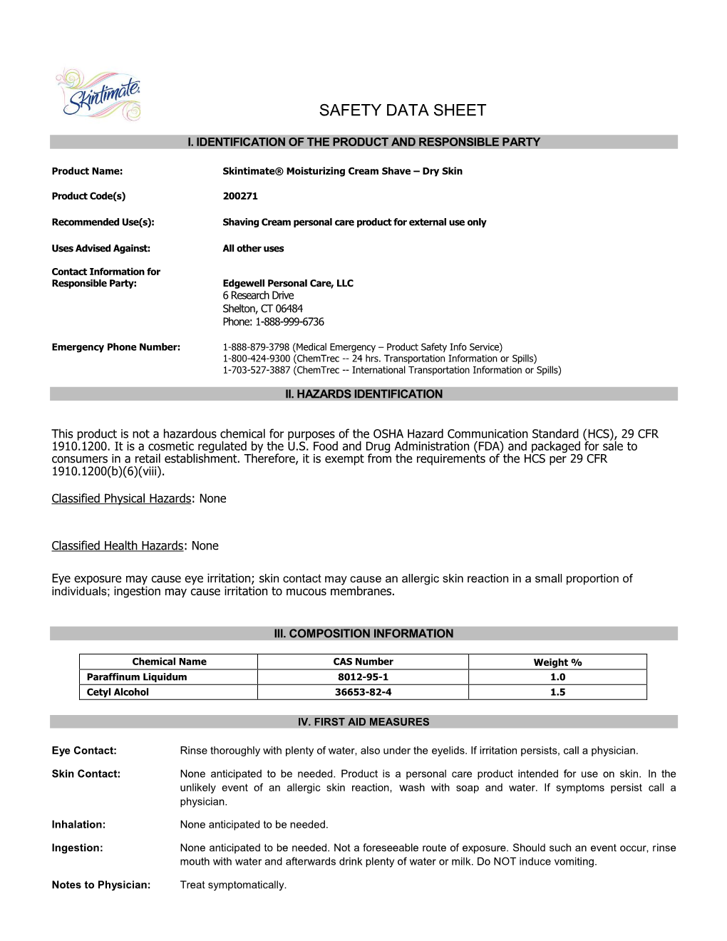 Safety Data Sheet