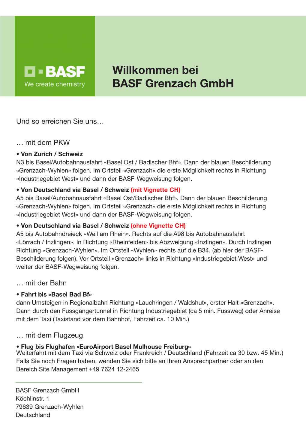 Willkommen Bei BASF Grenzach Gmbh