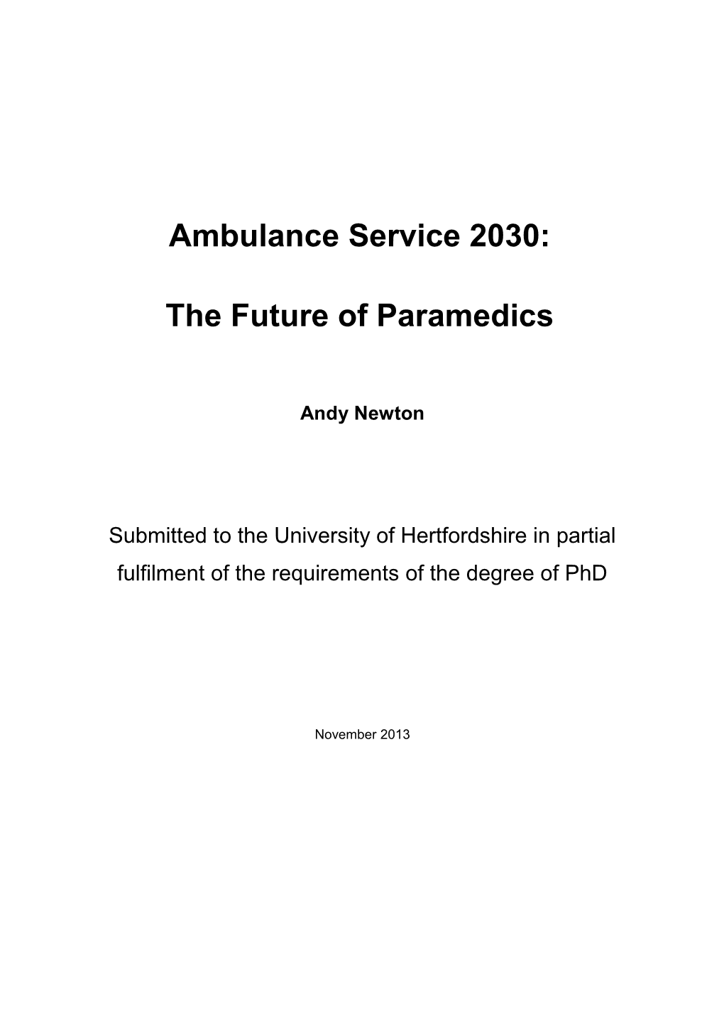 Ambulance Service 2020
