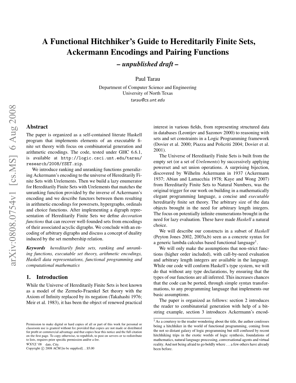 A Functional Hitchhiker's Guide to Hereditarily Finite Sets, Ackermann