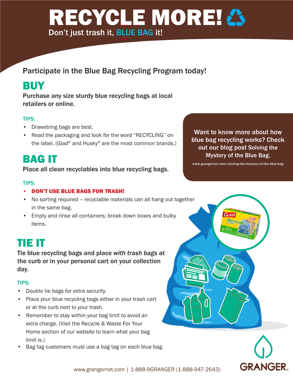 Blue Bag Recycling Flyer Generic 2018.10.Indd