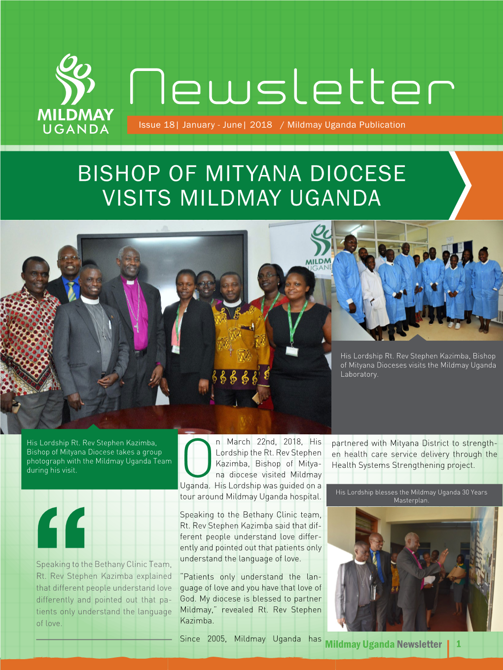 Newsletter Issue 18| January - June| 2018 / Mildmay Uganda Publication