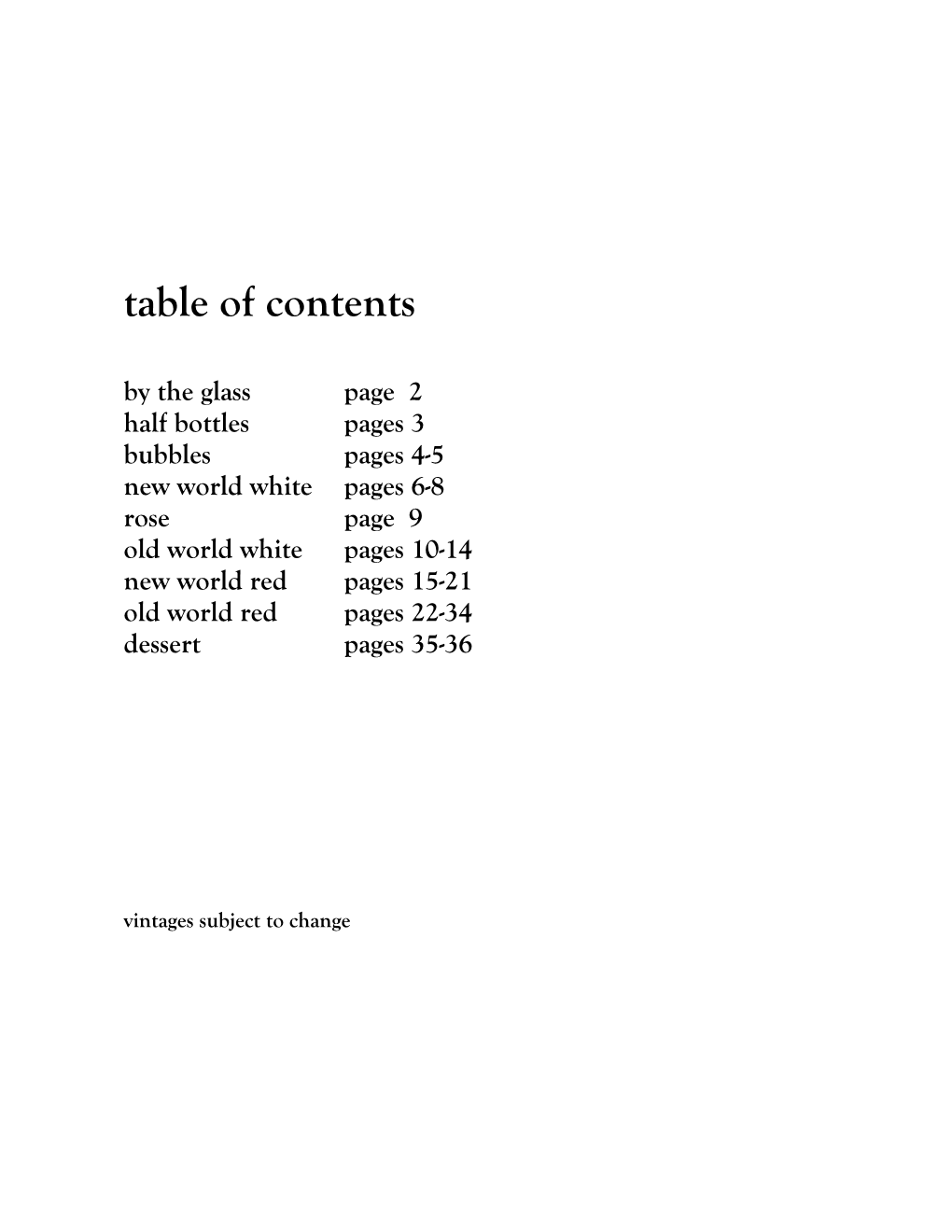 Table of Contents