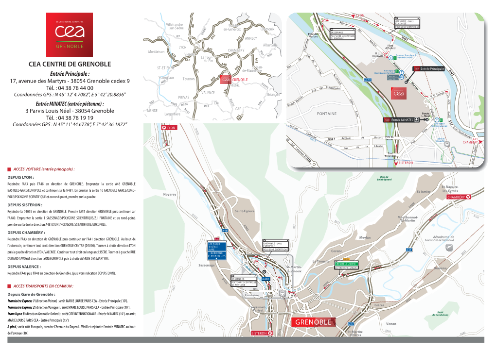 Plan D'accès Au CEA/Grenoble