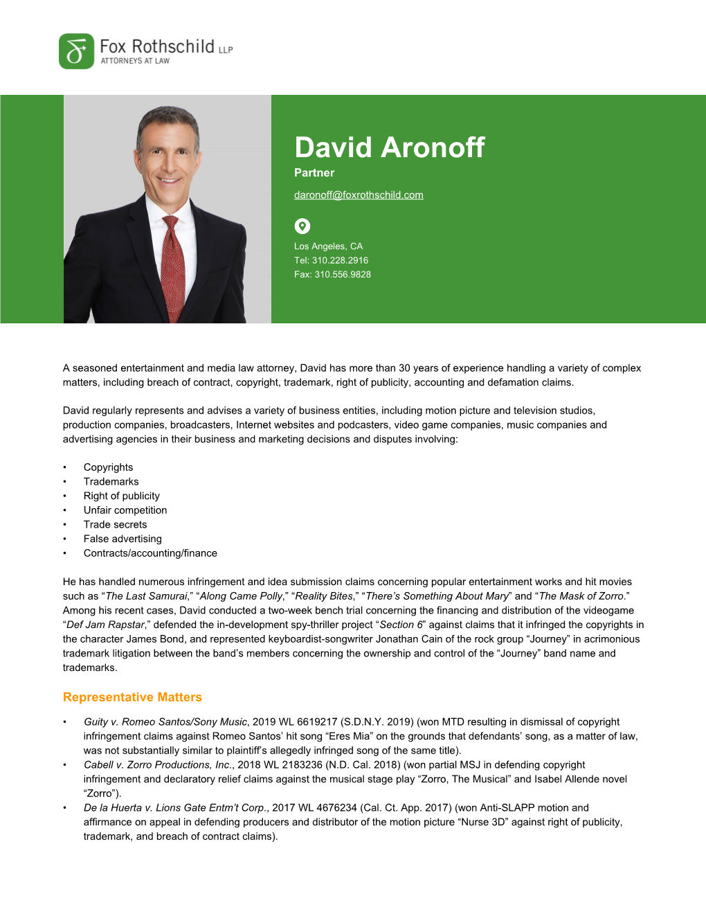 David Aronoff Partner