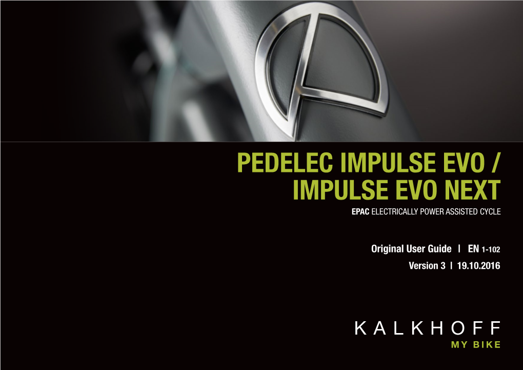 Pedelec Impulse Evo / Impulse Evo Next Epac Electrically Power Assisted Cycle