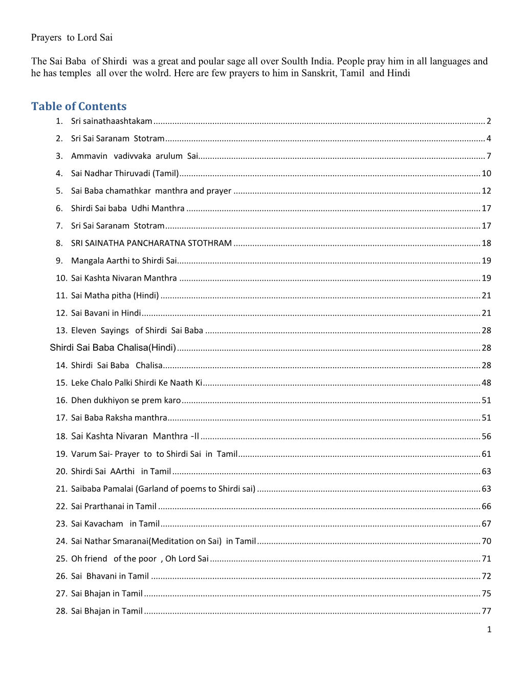 Table of Contents 1