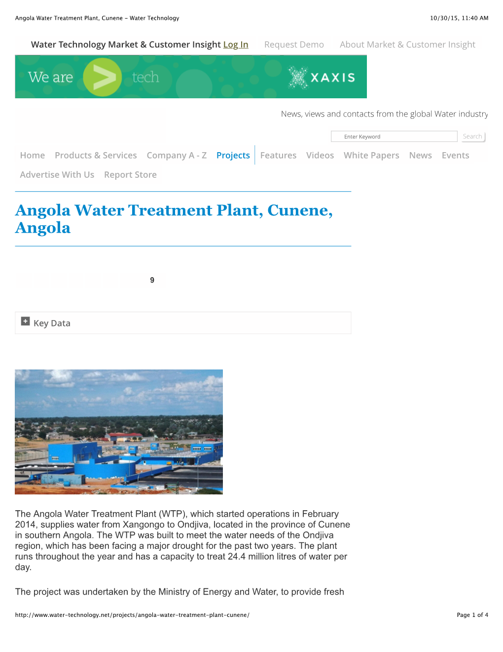 Angola Water Treatment Plant, Cunene - Water Technology 10/30/15, 11:40 AM