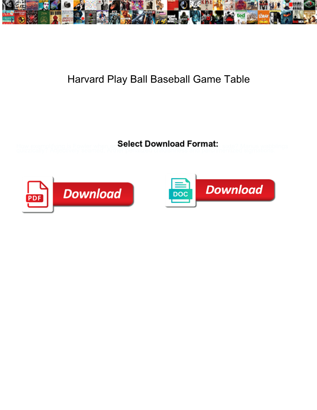Harvard Play Ball Baseball Game Table