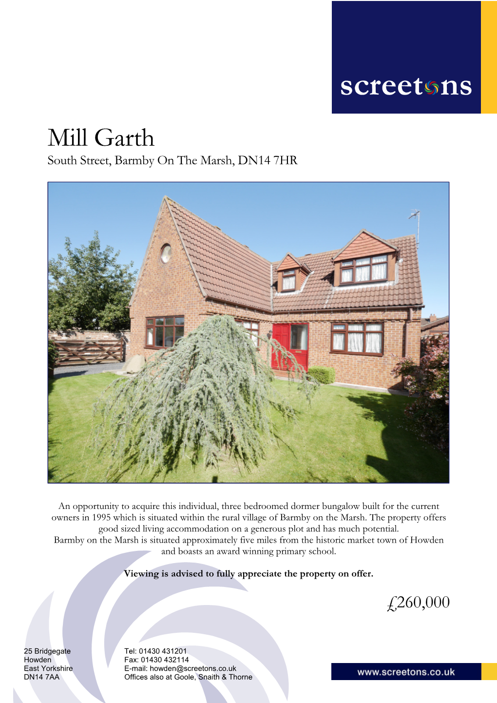 Mill Garth South Street, Barmby on the Marsh, DN14 7HR