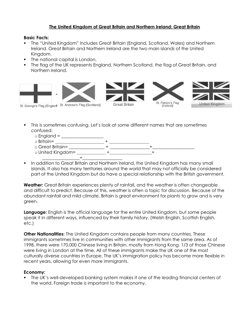 The United Kingdom of Great Britain and Northern Ireland: Great Britain