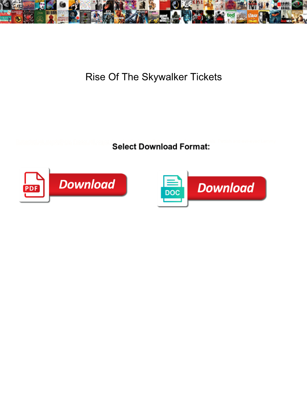 Rise of the Skywalker Tickets