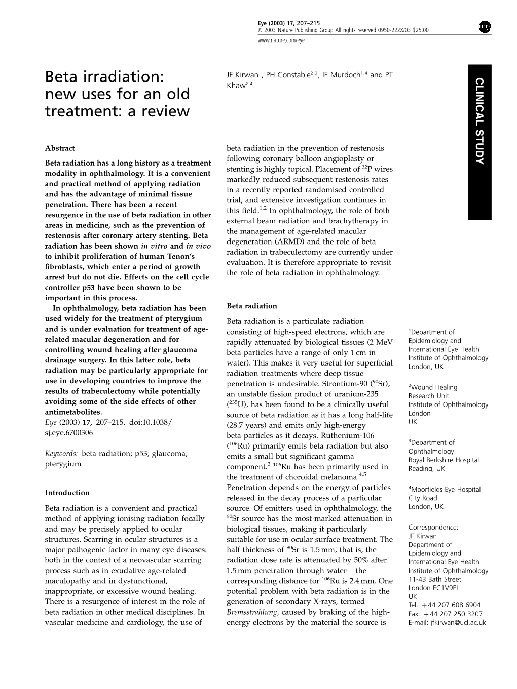 Beta Irradiation: New Uses for an Old Treatment