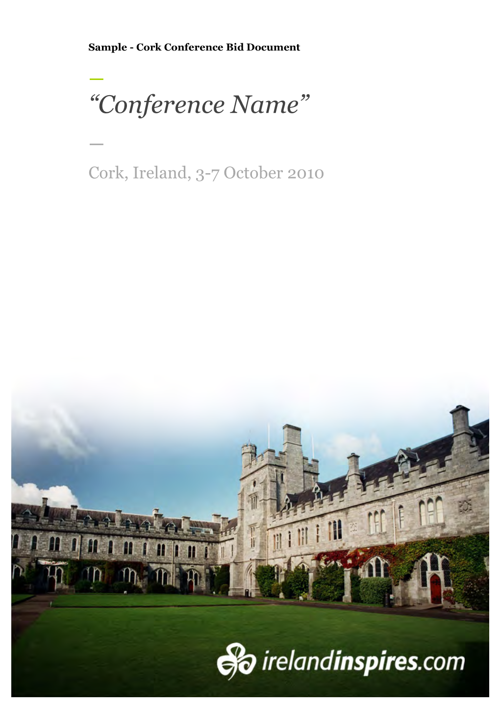 Cork Conference Bid Document Template