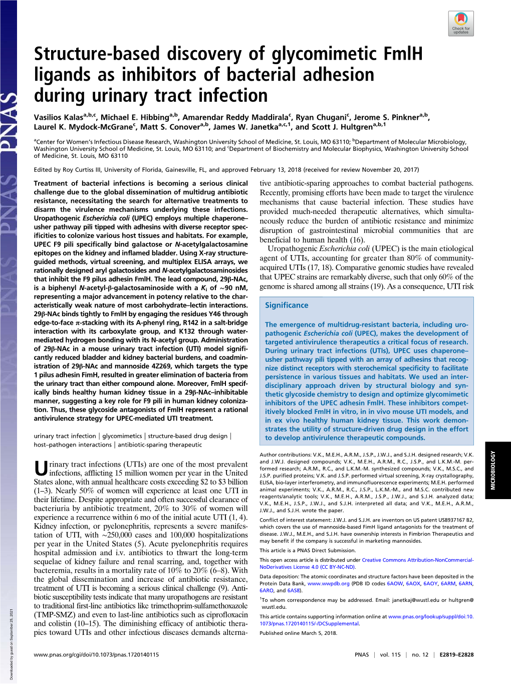 Structure-Based Discovery of Glycomimetic Fmlh Ligands As Inhibitors of Bacterial Adhesion During Urinary Tract Infection