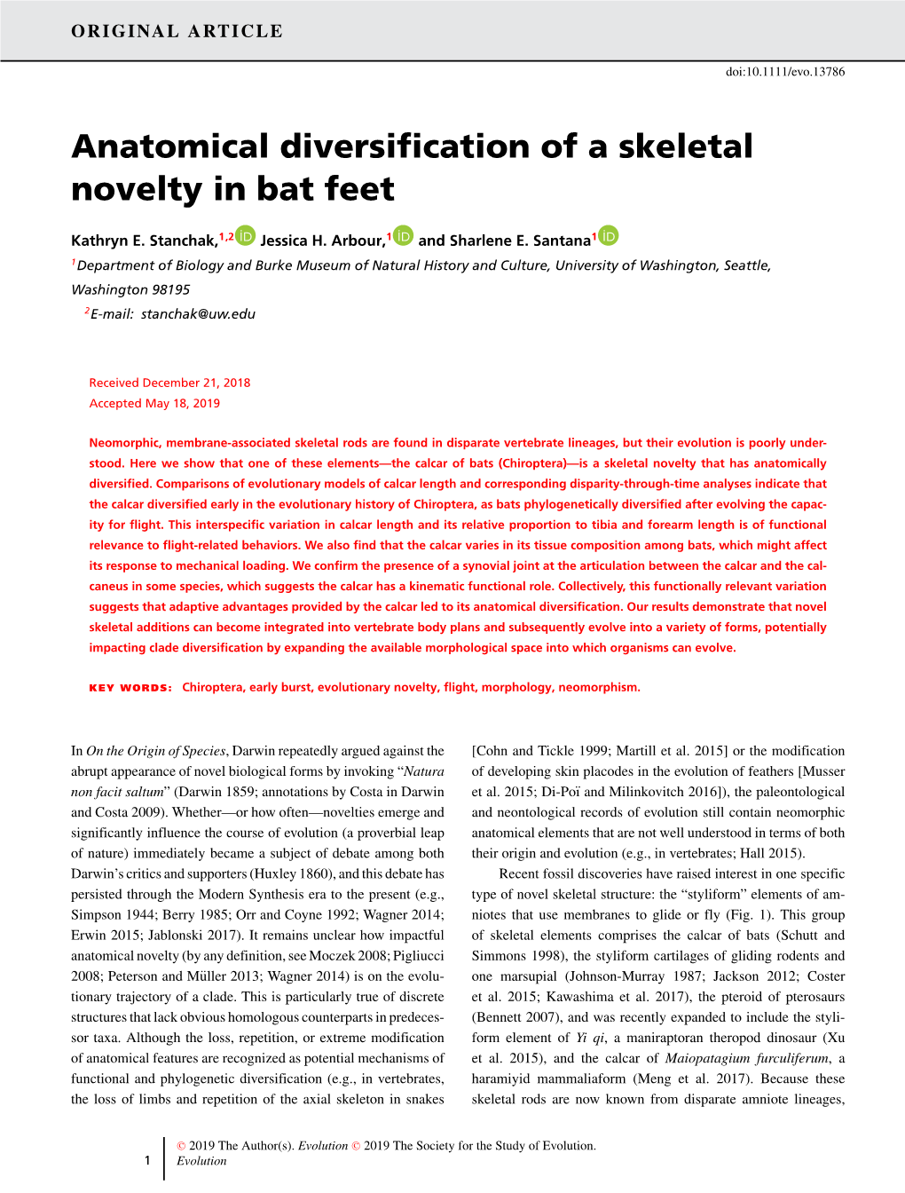 Anatomical Diversification of a Skeletal Novelty in Bat Feet
