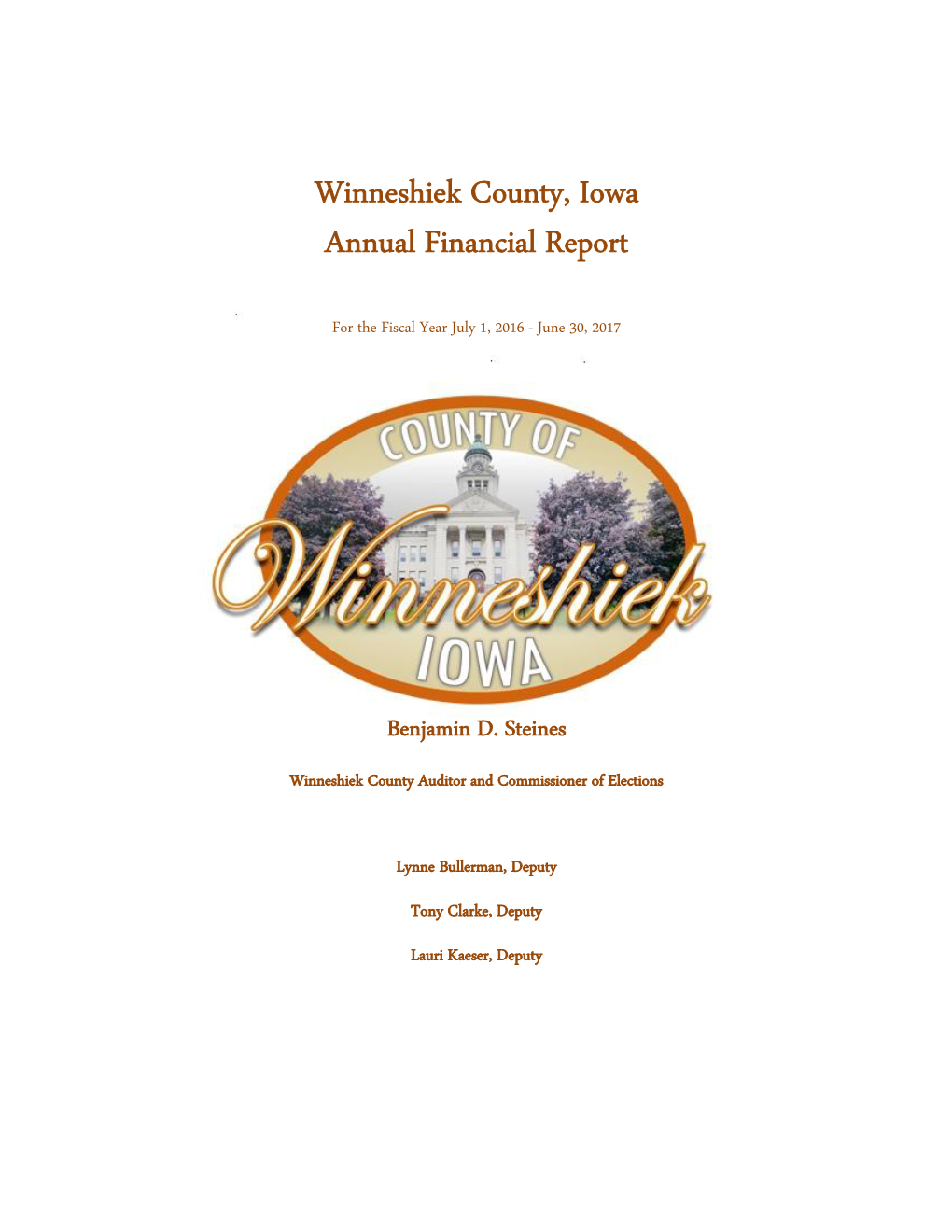 Winneshiek County, Iowa Annual Financial Report