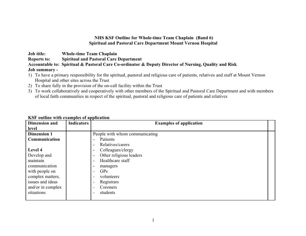 Chaplain Palliative Care