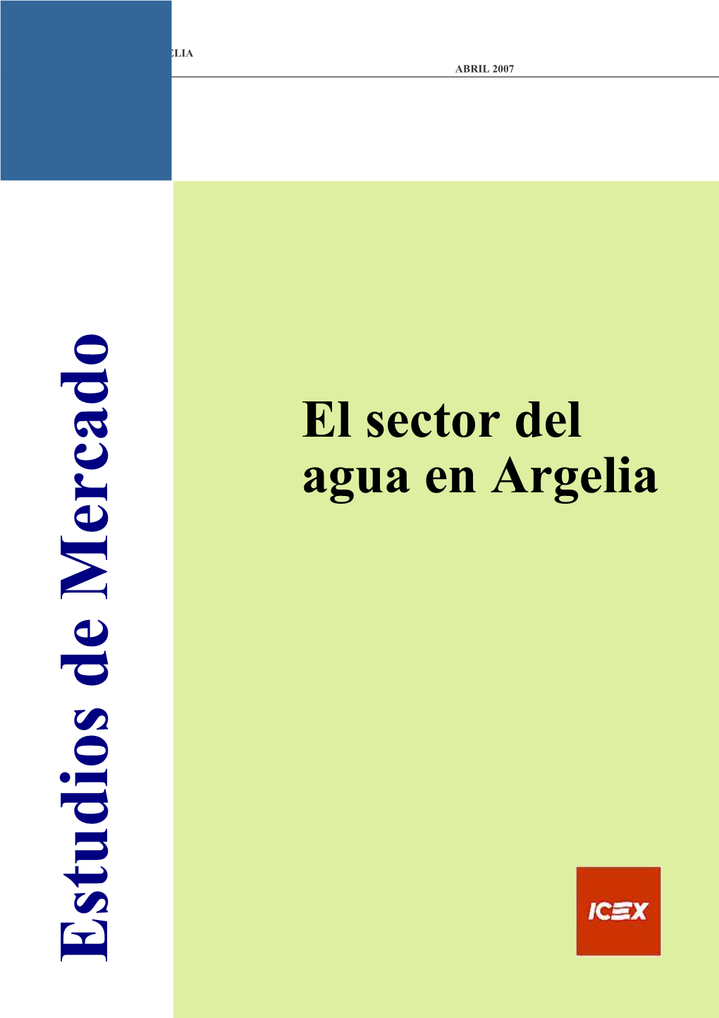 El Sector Del Agua En Argelia 2007