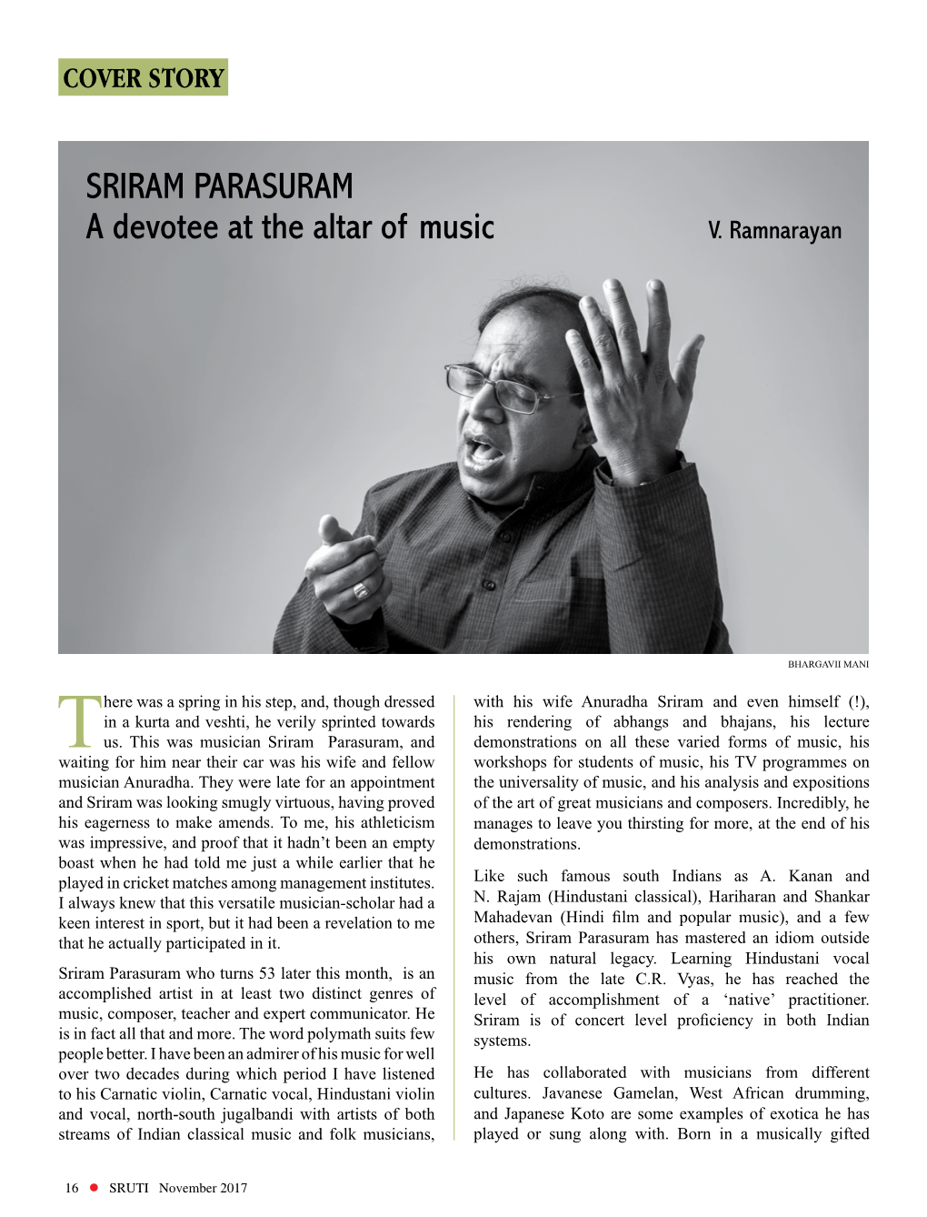 SRIRAM PARASURAM a Devotee at the Altar of Music V