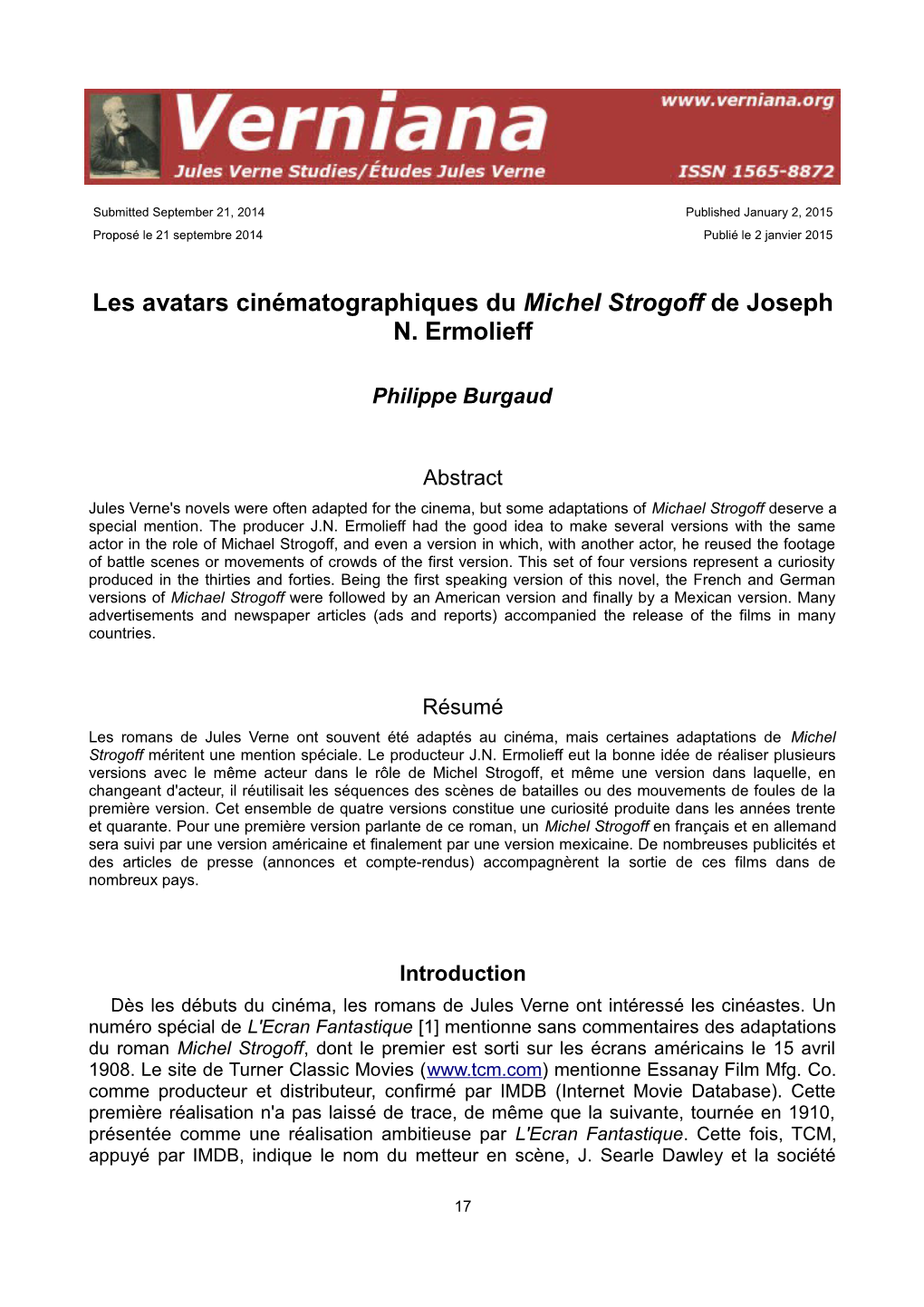 Les Avatars Cinématographiques Du Michel Strogoff De Joseph N. Ermolieff