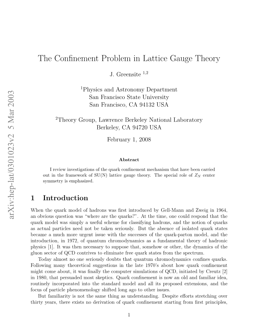 The Confinement Problem in Lattice Gauge Theory