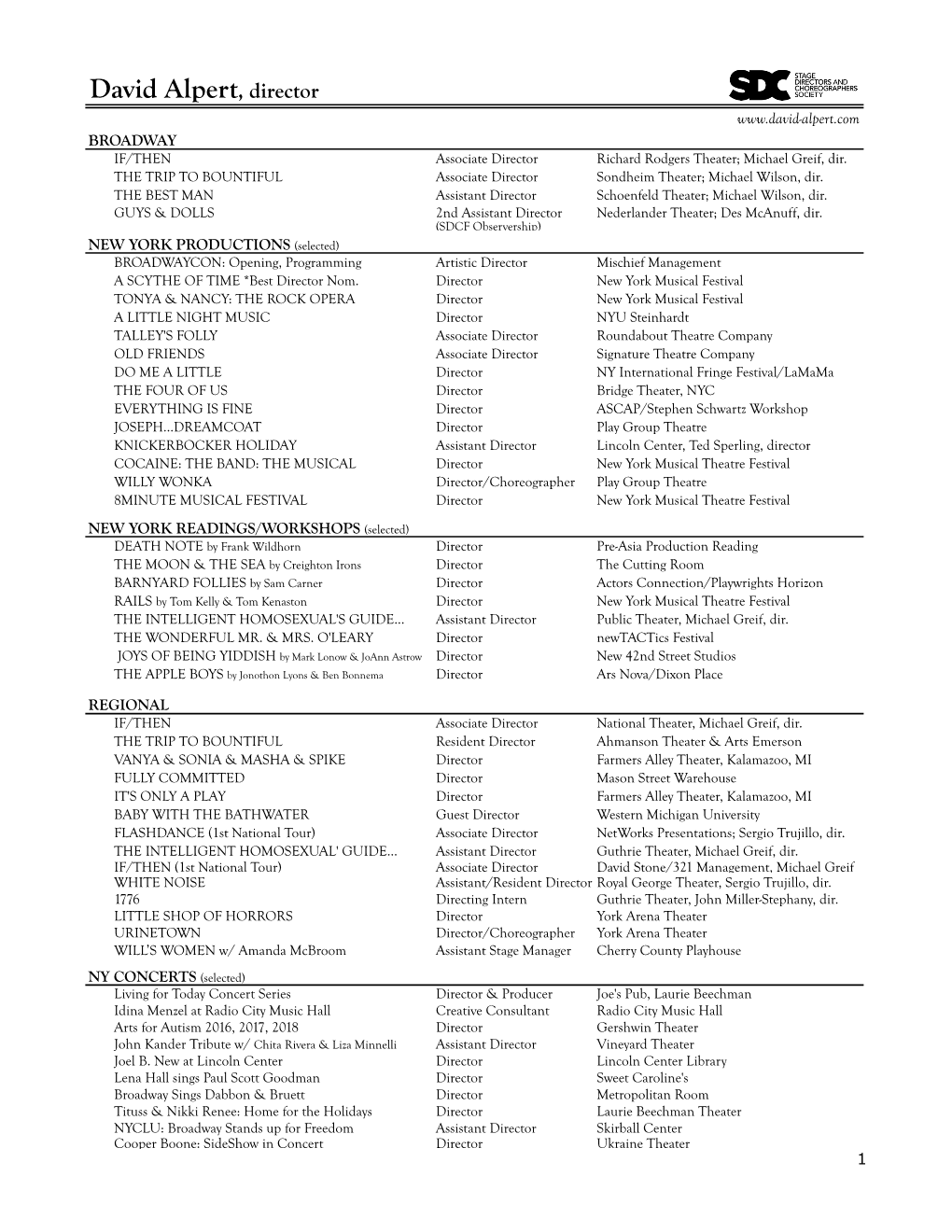 David Alpert Resume June 2018