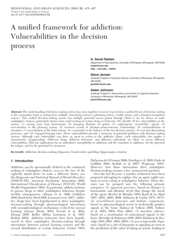 A Unified Framework for Addiction: Vulnerabilities in the Decision Process