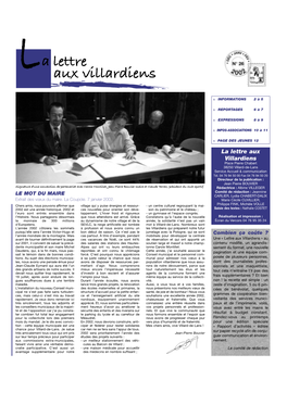 La Lettre Aux Villardiens Place Pierre Chabert 38250 Villard-De-Lans Service Accueil & Communication Tél
