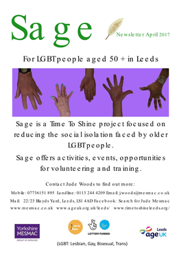 For LGBT People Aged 50 + in Leeds