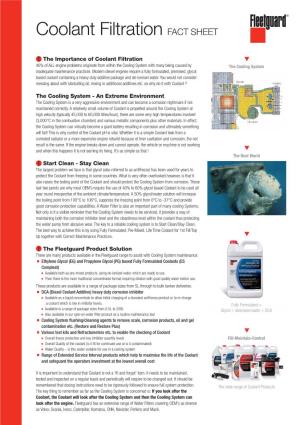 Coolant Filtration FACT SHEET