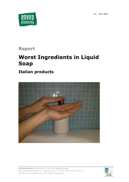 Report Worst Ingredients in Liquid Soap Italian Products