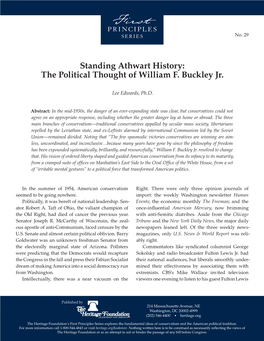 Standing Athwart History: the Political Thought of William F. Buckley Jr