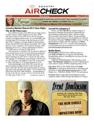 Issue 30 Music Edition March 19, 2007