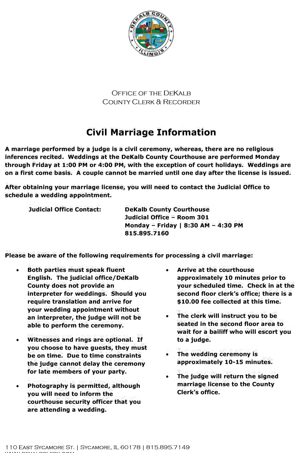 Civil Marriage Information