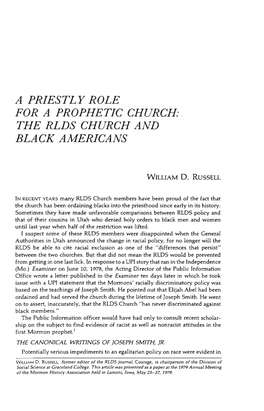 The Rlds Church and Black Americans